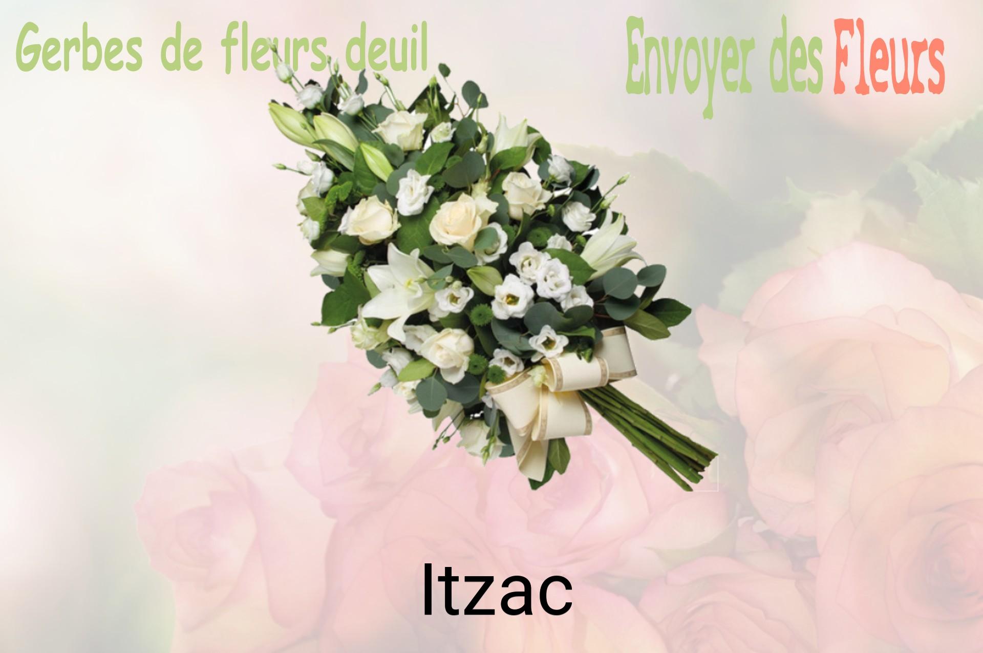Gerbe de fleurs de deuil livrée à Itzac